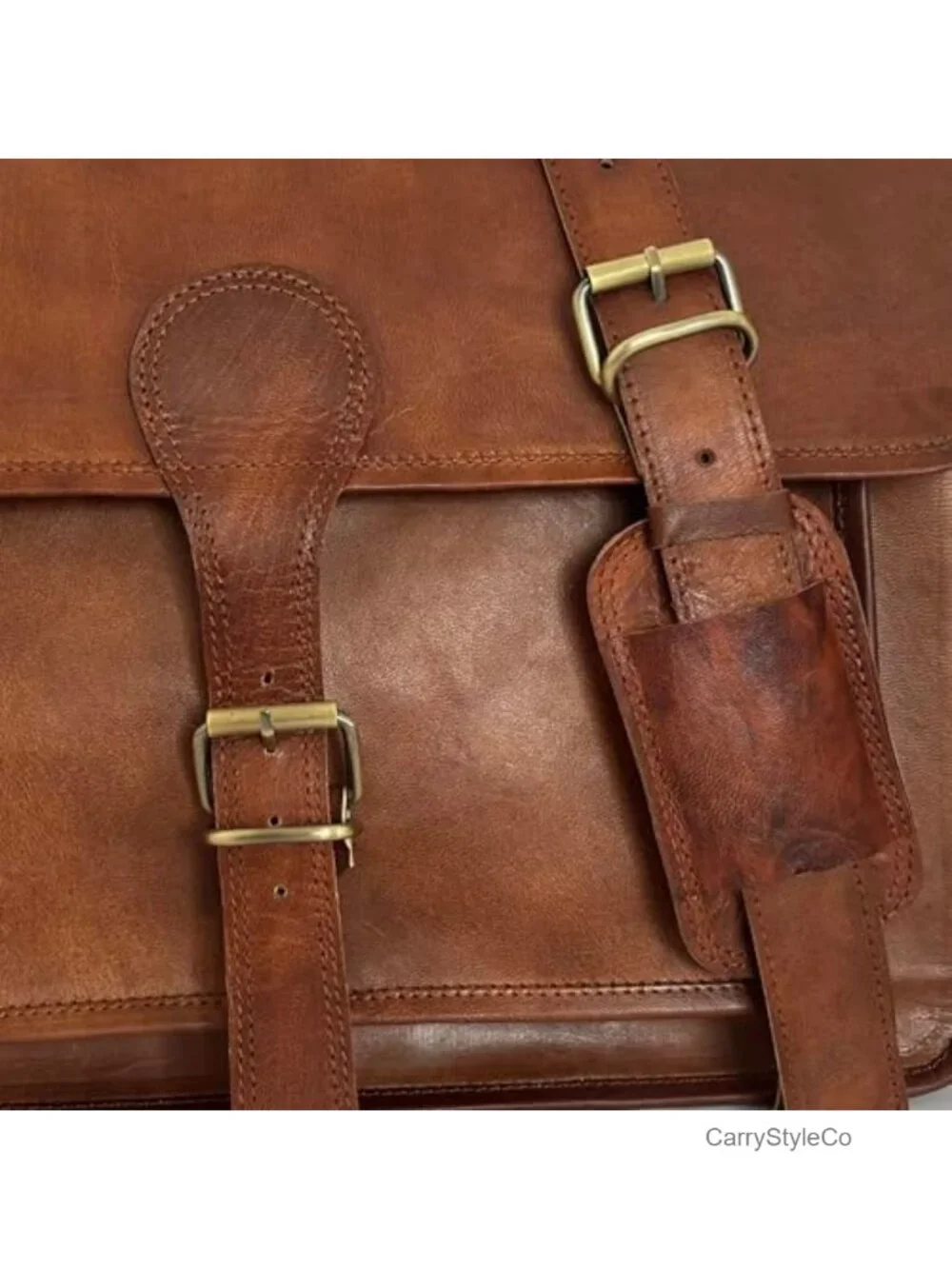 Genuine Leather Laptop Messenger Bag 15.6-17 Inch Vintage Work Briefcase Unisex